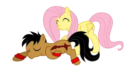 Size: 8000x4500 | Tagged: safe, artist:northernthestar, derpibooru import, fluttershy, oc, oc:spike, pony, absurd resolution, male, simple background, stallion, transparent background