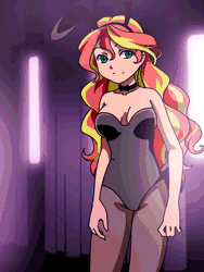 Size: 768x1024 | Tagged: suggestive, artist:rikeza, derpibooru import, sunset shimmer, human, equestria girls, adorasexy, animated, anime, bent over, bouncing, bouncing breasts, breasts, bunny ears, bunny suit, bunny tail, busty sunset shimmer, cleavage, clothes, commission, cute, female, frame by frame, gif, humanized, leotard, looking at you, mega milk, meme, one eye closed, pantyhose, playboy bunny, ribbon, sexy, shimmerbetes, smiling, smiling at you, solo, solo female, stupid sexy sunset shimmer, suit, wink