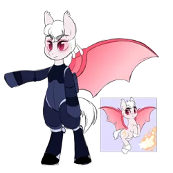 Size: 4000x4000 | Tagged: safe, alternate version, artist:nomipolitan, derpibooru import, oc, bat pony, pony, bat pony oc, bat wings, bipedal, clothes, simple background, solo, transparent background, wings