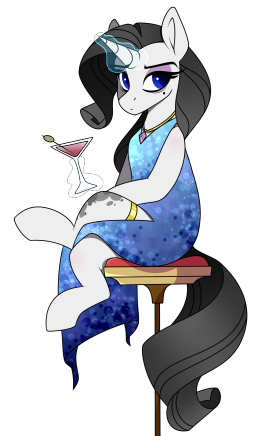 Size: 270x436 | Tagged: safe, artist:crimmharmony, derpibooru import, oc, oc:shadow spade, pony, unicorn, fallout equestria, fallout equestria: kingpin, alcohol, bags under eyes, beauty mark, blank, blank of rarity, blue dress, blue eyes, commissioner:genki, crossed legs, dead eyes, glass, gold rings, horn, jewelry, justice mare, lawbringer, magic, necklace, not rarity, purple eyeshadow, simple background, sitting, solo, sophisticated as hell, sparkling blue dress, sparkling dress, spots, stool, telekinesis, tired, transparent background, unicorn oc, wine, wine glass