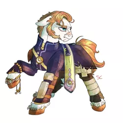 Size: 3000x3000 | Tagged: safe, artist:sourcherry, derpibooru import, oc, unnamed oc, earth pony, pony, armor, clothes, freckles, male, priest, scar, sideburns, solo, stallion, wasteland ventures