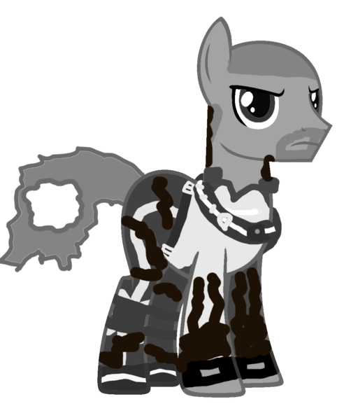 Size: 1060x1292 | Tagged: safe, alternate version, artist:kayman13, color edit, derpibooru import, edit, vector edit, ponified, pony, 1000 hours in ms paint, angry, backpack, base used, beard, belt, belt buckle, black and white, buckle, buzz cut, clothes, cole macgrath, colored, facial hair, fingerless gloves, gloves, grayscale, hole in tail, infamous, jacket, monochrome, pants, phone, phone on strap, pocket, pocket on strap, shoes, simple background, strap, strap buckle, transparent background, vains, vector