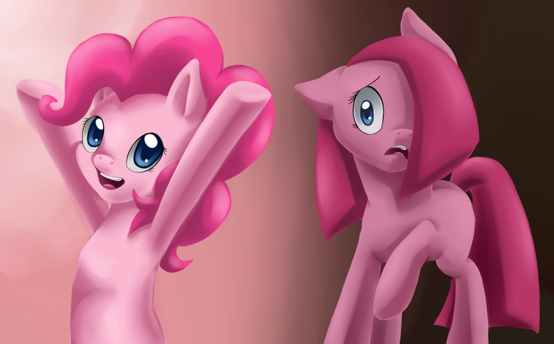 Size: 1531x952 | Tagged: artist:lightning-stars, derpibooru import, happe, pinkamena diane pie, pinkie pie, safe, scared