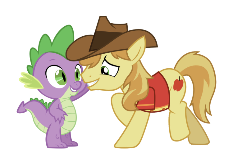 Size: 750x493 | Tagged: about to kiss, artist:deratrox, artist:glessmlp, braeburn, clothes, cowboy hat, cute, derpibooru import, dragon, edit, editor:undeadponysoldier, gay, hat, imminent kissing, interspecies, male, safe, shipping, shirt, simple background, spike, spikeburn, this will end in kisses, this will end with a kiss, white background