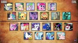 Size: 1278x718 | Tagged: alicorn, apple bloom, applejack, artist:bla5t3r, cozy glow, cutie mark crusaders, derpibooru import, derpy hooves, discord, fluttershy, king sombra, lord tirek, mane seven, mane six, pinkie pie, princess cadance, princess celestia, princess luna, queen chrysalis, rainbow dash, rarity, safe, scootaloo, shining armor, spike, starlight glimmer, sunset shimmer, sweetie belle, trixie, twilight sparkle, twilight sparkle (alicorn)