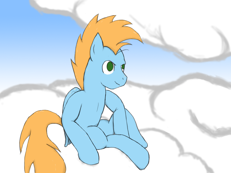 Size: 1152x864 | Tagged: safe, artist:ch33zus, derpibooru import, oc, oc:harmony star, unofficial characters only, pegasus, pony, cloud, male, on a cloud, sitting, solo, stallion