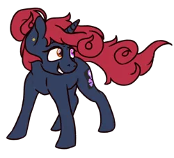 Size: 1436x1300 | Tagged: safe, artist:computerstickman, derpibooru import, oc, oc:bone breaker, unicorn, fallout equestria, fallout equestria: kingpin, fallout equestria: lynchpin, bun, cutie mark, ear piercing, ex-raider, female, grin, heterochromia, horn, jolly roger, mare, messy mane, orange eye, piercing, pirate, purple eye, raider, simple background, smiling, smiling jack pirates, solo, stance, transparent background, unicorn oc