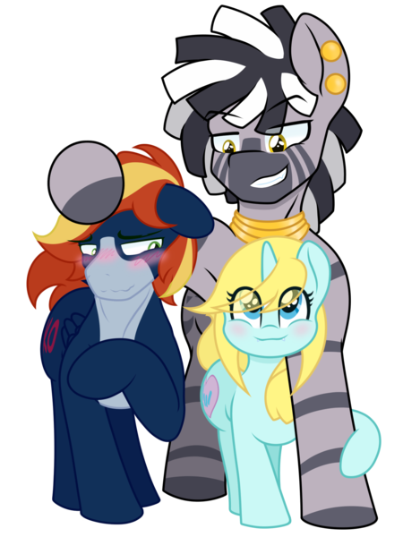 Size: 1536x2048 | Tagged: safe, artist:lefthighkick, derpibooru import, oc, oc:ezekiel, oc:lefthighkick, oc:lyrical touch, pegasus, pony, zebra, 2020 community collab, derpibooru community collaboration, armpits, cuckolding, gold, lyrikick, male, simple background, transparent background, zebradom