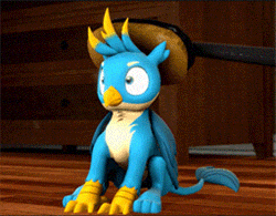 Size: 282x220 | Tagged: safe, artist:pika-robo, derpibooru import, gallus, gryphon, 3d, animated, behaving like a cat, birb, brush, brushie, brushie brushie, brushing, catbird, chi's sweet home, cute, dilated pupils, gallabetes, gif, happy, male, open mouth, ponified animal photo, quadrupedal, shrunken pupils, sitting, smiling, solo, source filmmaker, spread wings, wide eyes, wings
