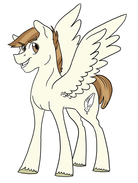 Size: 2490x3300 | Tagged: safe, artist:phobicalbino, derpibooru import, featherweight, pegasus, pony, male, older, older featherweight, simple background, solo, stallion, white background