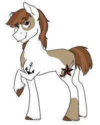 Size: 2653x3300 | Tagged: safe, artist:phobicalbino, derpibooru import, pipsqueak, earth pony, pony, facial hair, goatee, male, older, older pipsqueak, raised eyebrow, raised hoof, simple background, solo, stallion, white background