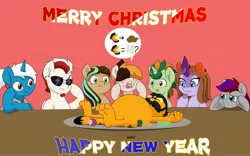 Size: 1600x1000 | Tagged: artist:chedx, christmas, derpibooru import, holiday, merry christmas, oc, oc:chedx garfield, postcard, safe