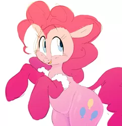 Size: 1093x1129 | Tagged: safe, artist:hattsy, derpibooru import, pinkie pie, earth pony, pony, christmas, clothes, colored pupils, cute, diapinkes, dock, female, holiday, mare, open mouth, rearing, simple background, smiling, socks, solo, white background, wide hips