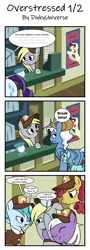 Size: 1300x3616 | Tagged: safe, artist:dinkyuniverse, derpibooru import, appointed rounds, care package, derpy hooves, petunia paleo, pokey pierce, rainy day, rarity, special delivery, sunny delivery, earth pony, pegasus, pony, unicorn, best gift ever, comic, female, filly, hat, hearth's warming, hearth's warming eve, holiday, implied dinky, mailmare, mailmare hat, mare, post office, postal, rude, sad, stressed, working