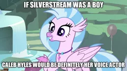 Size: 888x499 | Tagged: caleb hyles, caption, classical hippogriff, derpibooru import, edit, edited screencap, female, hippogriff, image macro, implied greyriver, implied rule 63, meme, quadrupedal, safe, screencap, silverstream, solo, student counsel, text, voice actor idea
