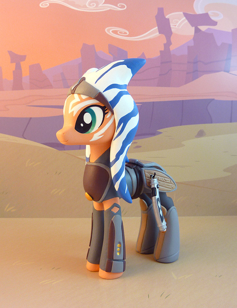 Size: 655x850 | Tagged: safe, artist:krowzivitch, derpibooru import, ponified, pony, togruta, ahsoka tano, clothes, female, figurine, fulcrum, lightsaber, mare, solo, star wars, star wars rebels, weapon