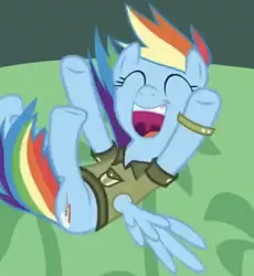 Size: 418x455 | Tagged: safe, derpibooru import, screencap, rainbow dash, pegasus, pony, stranger than fan fiction, cropped, cute, dashabetes, gums, solo, teeth