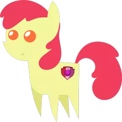 Size: 1785x1791 | Tagged: safe, artist:estories, derpibooru import, edit, editor:slayerbvc, apple bloom, earth pony, pony, accessory-less edit, cropped, female, filly, missing accessory, pointy ponies, simple background, smiling, solo, transparent background, vector