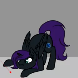 Size: 1080x1080 | Tagged: safe, artist:yourventilation, derpibooru import, oc, oc:nyx, unofficial characters only, alicorn, pony, behaving like a cat, cute, laser, nyxabetes, solo