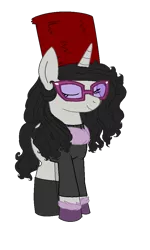 Size: 632x1056 | Tagged: safe, artist:obeliskgirljohanny, derpibooru import, oc, oc:seraphim cyanne, unofficial characters only, pony, unicorn, 2020 community collab, derpibooru community collaboration, eyes closed, female, fur, glasses, simple background, solo, transparent background