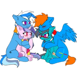 Size: 4096x3811 | Tagged: safe, artist:thelagplayer, derpibooru import, oc, oc:alskar, oc:ariella, oc:erinnia, oc:nexus, unofficial characters only, pegasus, pony, 2020 community collab, derpibooru community collaboration, art, base used, brother and sister, couple, ear fluff, family, female, first time, indonesia, indonesian, male, mare, siblings, simple background, sitting, transparent background