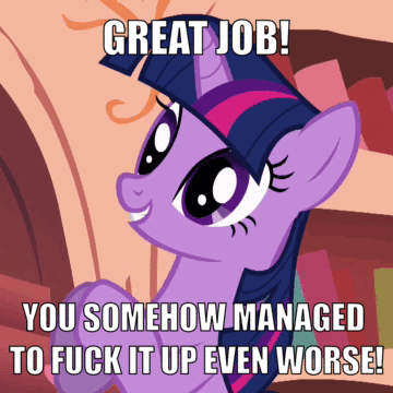 Size: 360x360 | Tagged: animated, caption, clapping, cropped, derpibooru import, edit, edited screencap, gif, golden oaks library, image macro, look before you sleep, loop, meme, passive aggressive, safe, sarcasm, screencap, solo, text, twilight sparkle, vulgar