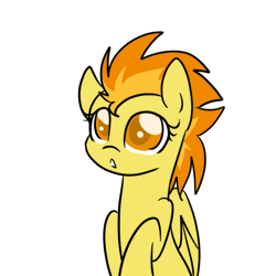 Size: 512x512 | Tagged: safe, artist:applejack-lover-fan, derpibooru import, spitfire, pegasus, pony, animated, colored, colored pupils, cute, cutefire, ear twitch, female, gif, mare, simple background, solo, white background, wings