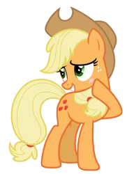 Size: 5087x7000 | Tagged: safe, artist:estories, derpibooru import, applejack, pony, absurd resolution, blushing, cute, hat, jackabetes, simple background, solo, transparent background, vector