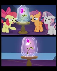 Size: 1276x1594 | Tagged: safe, derpibooru import, edit, edited screencap, editor:niklaykin, screencap, apple bloom, scootaloo, sweetie belle, earth pony, pegasus, pony, unicorn, growing up is hard to do, bow, comic, cutie mark crusaders, female, filly, floppy ears, flower, foal, gritted teeth, hair bow, hooves, horn, meme template, open mouth, sad, screencap comic, tabun, template, twilight's castle, unfortunate implications, wings, wishing flower