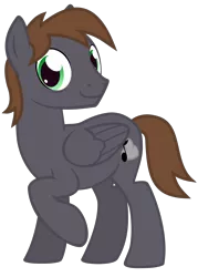 Size: 1500x2100 | Tagged: safe, artist:the smiling pony, derpibooru import, oc, oc:wingbeat, unofficial characters only, pegasus, pony, 2020 community collab, derpibooru community collaboration, .svg available, bags under eyes, folded wings, looking at you, male, raised leg, simple background, smiling, solo, stallion, svg, transparent background, vector, wings