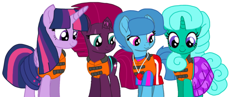 Size: 2201x926 | Tagged: safe, artist:徐詩珮, derpibooru import, fizzlepop berrytwist, glitter drops, spring rain, tempest shadow, twilight sparkle, twilight sparkle (alicorn), alicorn, unicorn, series:sprglitemplight diary, series:sprglitemplight life jacket days, series:springshadowdrops diary, series:springshadowdrops life jacket days, alternate universe, base used, bisexual, broken horn, clothes, cute, equestria girls outfit, female, glitterbetes, glitterlight, glittershadow, horn, lesbian, lifeguard, lifeguard spring rain, lifejacket, polyamory, shipping, simple background, sprglitemplight, springbetes, springdrops, springlight, springshadow, springshadowdrops, swimsuit, tempestbetes, tempestlight, transparent background