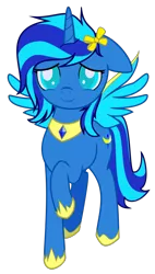 Size: 2251x3971 | Tagged: safe, artist:radioactive nero, derpibooru import, oc, oc:starfeather, unofficial characters only, alicorn, pony, 2020 community collab, derpibooru community collaboration, alicorn oc, female, floppy ears, horn, raised hoof, simple background, smiling, solo, transparent background, wings