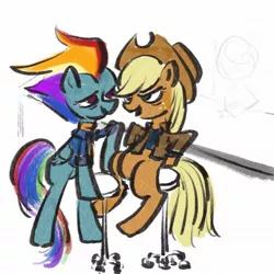 Size: 2048x2048 | Tagged: safe, artist:laya-21, derpibooru import, applejack, rainbow dash, the last problem, appledash, female, lesbian, older, older applejack, older rainbow dash, shipping