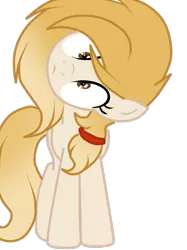 Size: 773x1034 | Tagged: safe, artist:applerougi, derpibooru import, oc, oc:cremita, earth pony, pony, female, head tilt, mare, simple background, solo, transparent background