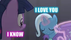 Size: 1280x720 | Tagged: derpibooru import, edit, edited screencap, female, lesbian, no second prances, safe, screencap, shipping, star wars, the empire strikes back, trixie, twilight sparkle, twixie