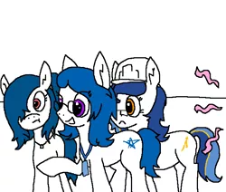 Size: 652x553 | Tagged: safe, derpibooru import, oc, oc:jaxapone, oc:roscosmospone, oc:spacexpone, oc:ulapone, unofficial characters only, earth pony, cyoa, glasses, hard hat, pointing, simple background, white background