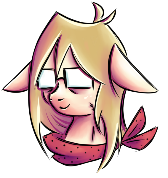 Size: 2069x2191 | Tagged: safe, artist:coco-drillo, derpibooru import, oc, oc:cocodrillo, unofficial characters only, earth pony, pony, bust, clothes, colourful, floppy ears, glasses, portrait, scar, scarf, simple background, solo, stitches, transparent background