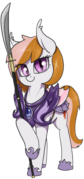 Size: 611x1292 | Tagged: safe, artist:t72b, derpibooru import, oc, oc:night shade, bat pony, pony, 2020 community collab, derpibooru community collaboration, armor, female, guard, hoof hold, hoof shoes, naginata, night guard, night guard armor, simple background, slit eyes, solo, transparent background, weapon