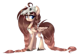 Size: 1077x742 | Tagged: artist needed, cute, derpibooru import, draft, helmet, oc, oc:ondrea, pegasus, safe, simple background, skull, skull helmet, solo, source needed, transparent background, tribal, unofficial characters only, unshorn fetlocks