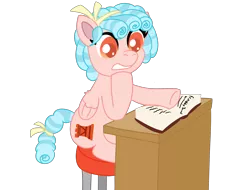 Size: 4096x3112 | Tagged: safe, alternate version, artist:poniidesu, derpibooru import, cozy glow, pegasus, pony, /mlp/, book, bow, colored, cozybetes, cute, desk, female, filly, flat colors, friendship journal, high res, simple background, sitting, solo, stool, transparent background