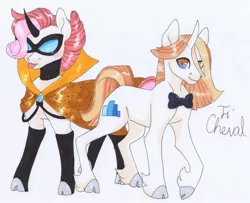 Size: 1747x1420 | Tagged: safe, artist:frozensoulpony, derpibooru import, oc, oc:ti' cheval, pony, unicorn, cloven hooves, male, mask, offspring, parent:prince blueblood, parent:raven, parents:ravenblood, solo, stallion, traditional art