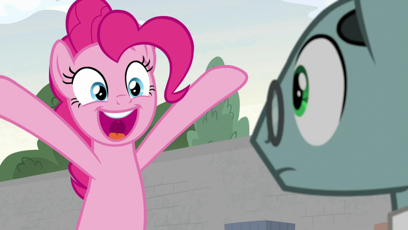 Size: 1920x1080 | Tagged: derpibooru import, pinkie pie, safe, sans smirk, screencap, the last laugh