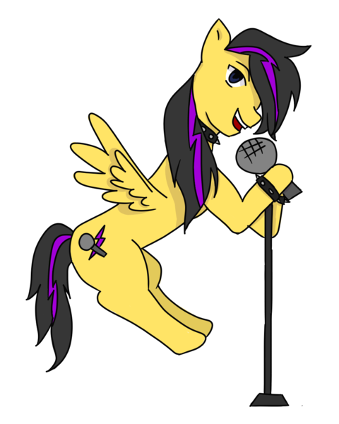 Size: 1000x1250 | Tagged: safe, artist:costello336, derpibooru import, oc, unofficial characters only, pegasus, pony, collar, microphone, simple background, singing, solo, spiked collar, transparent background