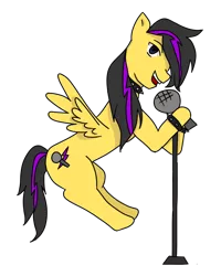 Size: 1000x1250 | Tagged: safe, artist:costello336, derpibooru import, oc, unofficial characters only, pegasus, pony, collar, microphone, simple background, singing, solo, spiked collar, transparent background