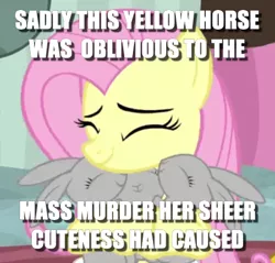 Size: 468x447 | Tagged: caption, cropped, cute, derpibooru import, edit, edited screencap, fluttershy, hug, image macro, meme, safe, screencap, shyabetes, spoiler:interseason shorts, teacher of the month (episode), text, weapons-grade cute