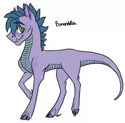 Size: 637x627 | Tagged: safe, artist:phobicalbino, derpibooru import, oc, oc:esmerelda, unofficial characters only, dracony, dragon, hybrid, pony, dewclaw, female, interspecies offspring, mare, next generation, offspring, parent:rarity, parent:spike, parents:sparity, simple background, solo, white background