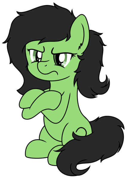 Size: 1418x2003 | Tagged: safe, alternate version, artist:djdavid98, derpibooru import, oc, oc:anonfilly, unofficial characters only, pony, crossed hooves, female, filly, filly anon is not amused, simple background, sitting, solo, transparent background, unamused