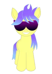 Size: 794x1123 | Tagged: safe, artist:pwnypony db, derpibooru import, oc, unofficial characters only, earth pony, pony, 2020 community collab, derpibooru community collaboration, .svg available, gradient mane, male, ponysona, simple background, smiling, solo, sunglasses, svg, transparent background, vector