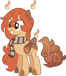 Size: 4428x5068 | Tagged: safe, artist:digimonlover101, artist:spencethenewbie, derpibooru import, oc, oc:cinnamon bliss, unofficial characters only, original species, pegasus, pony, scented pony, absurd resolution, base used, clothes, commission, female, mare, scarf, simple background, smiling, solo, transparent background