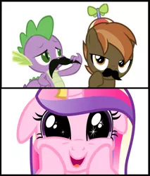 Size: 1548x1816 | Tagged: button mash, derpibooru import, female, infidelity, male, princess cadance, safe, shipping, spike, spikedance, straight